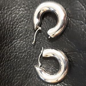 Sterling silver pierced hoop earrings